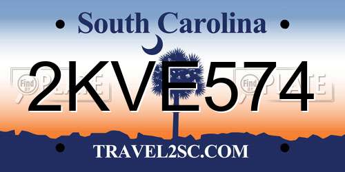 2KVE574 South Carolina License Plate