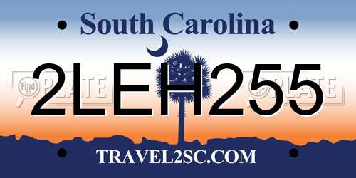 2LEH255 South Carolina License Plate