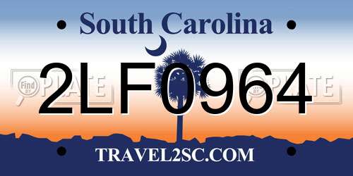 2LF0964 South Carolina License Plate