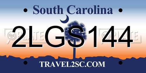 2LGS144 South Carolina License Plate