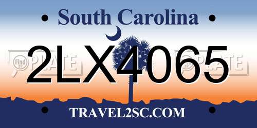 2LX4065 South Carolina License Plate