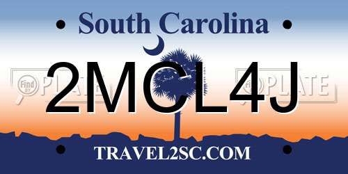 2MCL4J South Carolina License Plate
