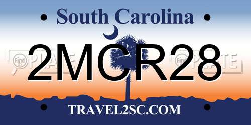 2MCR28 South Carolina License Plate