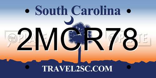 2MCR78 South Carolina License Plate