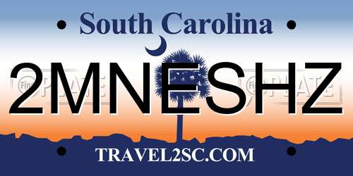 2MNESHZ South Carolina License Plate