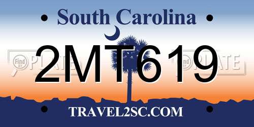 2MT619 South Carolina License Plate