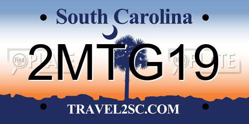 2MTG19 South Carolina License Plate