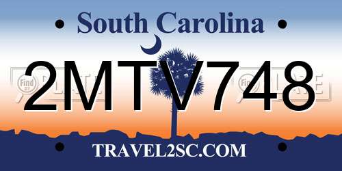 2MTV748 South Carolina License Plate