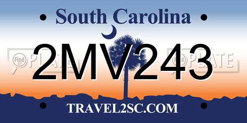 2MV243 South Carolina License Plate