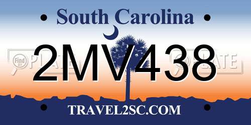 2MV438 South Carolina License Plate