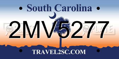 2MV5277 South Carolina License Plate