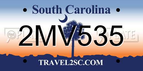 2MV535 South Carolina License Plate