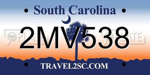 2MV538 South Carolina License Plate