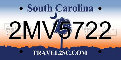 2MV5722 South Carolina License Plate