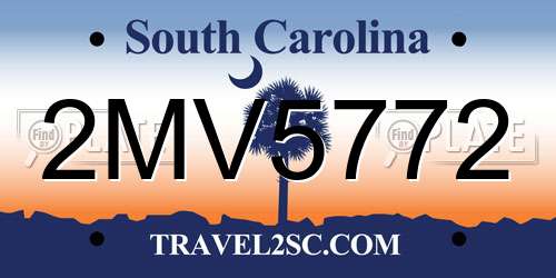 2MV5772 South Carolina License Plate