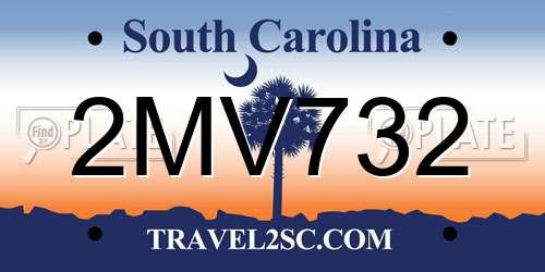 2MV732 South Carolina License Plate