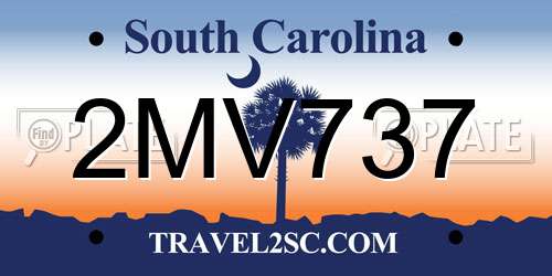 2MV737 South Carolina License Plate