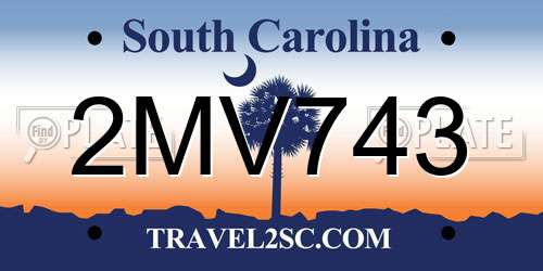 2MV743 South Carolina License Plate