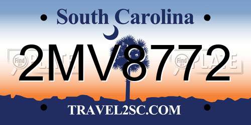 2MV8772 South Carolina License Plate