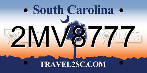 2MV8777 South Carolina License Plate