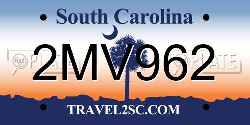 2MV962 South Carolina License Plate