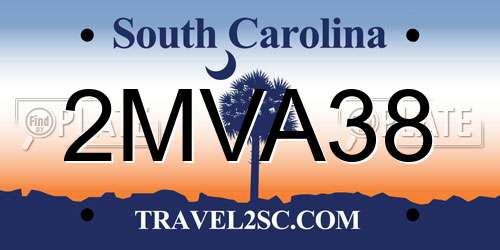 2MVA38 South Carolina License Plate