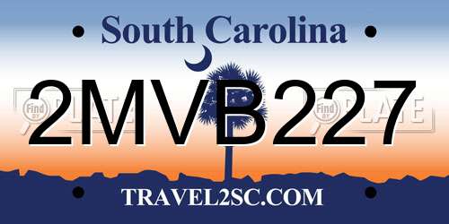 2MVB227 South Carolina License Plate