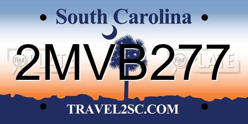2MVB277 South Carolina License Plate