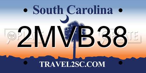 2MVB38 South Carolina License Plate