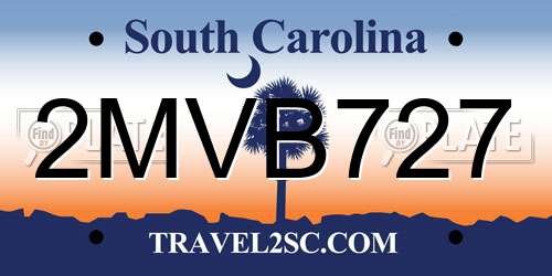 2MVB727 South Carolina License Plate