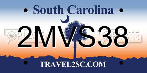 2MVS38 South Carolina License Plate