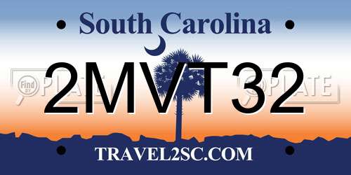 2MVT32 South Carolina License Plate