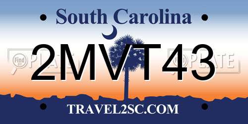 2MVT43 South Carolina License Plate