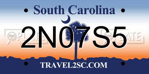 2N07S5 South Carolina License Plate