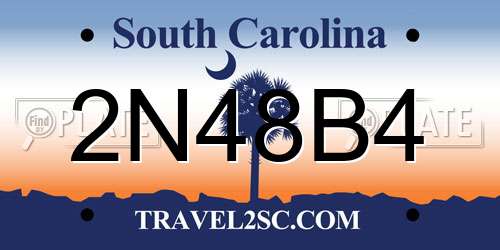 2N48B4 South Carolina License Plate