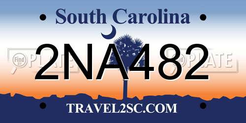 2NA482 South Carolina License Plate