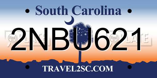2NBU621 South Carolina License Plate