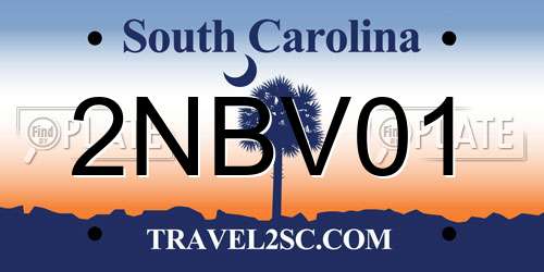 2NBV01 South Carolina License Plate