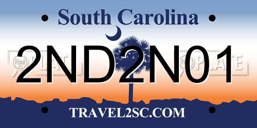 2ND2N01 South Carolina License Plate