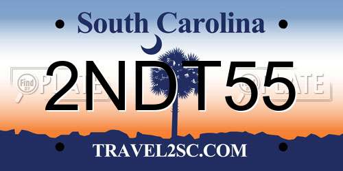 2NDT55 South Carolina License Plate