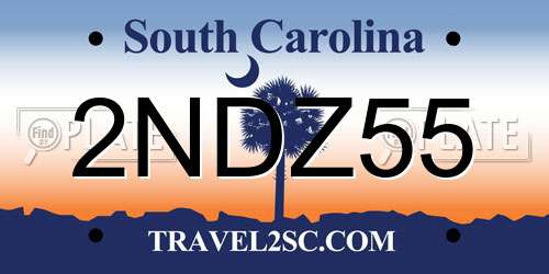 2NDZ55 South Carolina License Plate