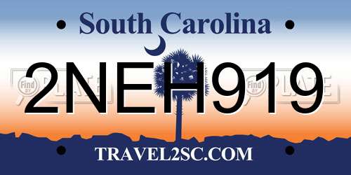 2NEH919 South Carolina License Plate