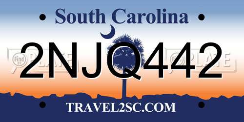 2NJQ442 South Carolina License Plate