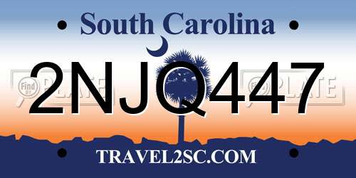 2NJQ447 South Carolina License Plate
