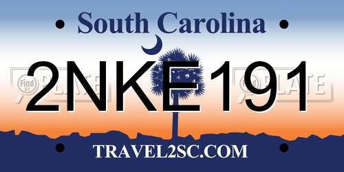 2NKE191 South Carolina License Plate