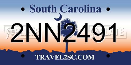 2NN2491 South Carolina License Plate