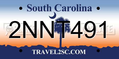 2NNT491 South Carolina License Plate