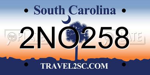 2NO258 South Carolina License Plate