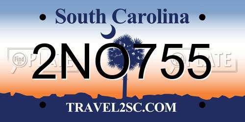 2NO755 South Carolina License Plate