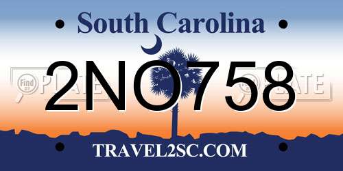 2NO758 South Carolina License Plate